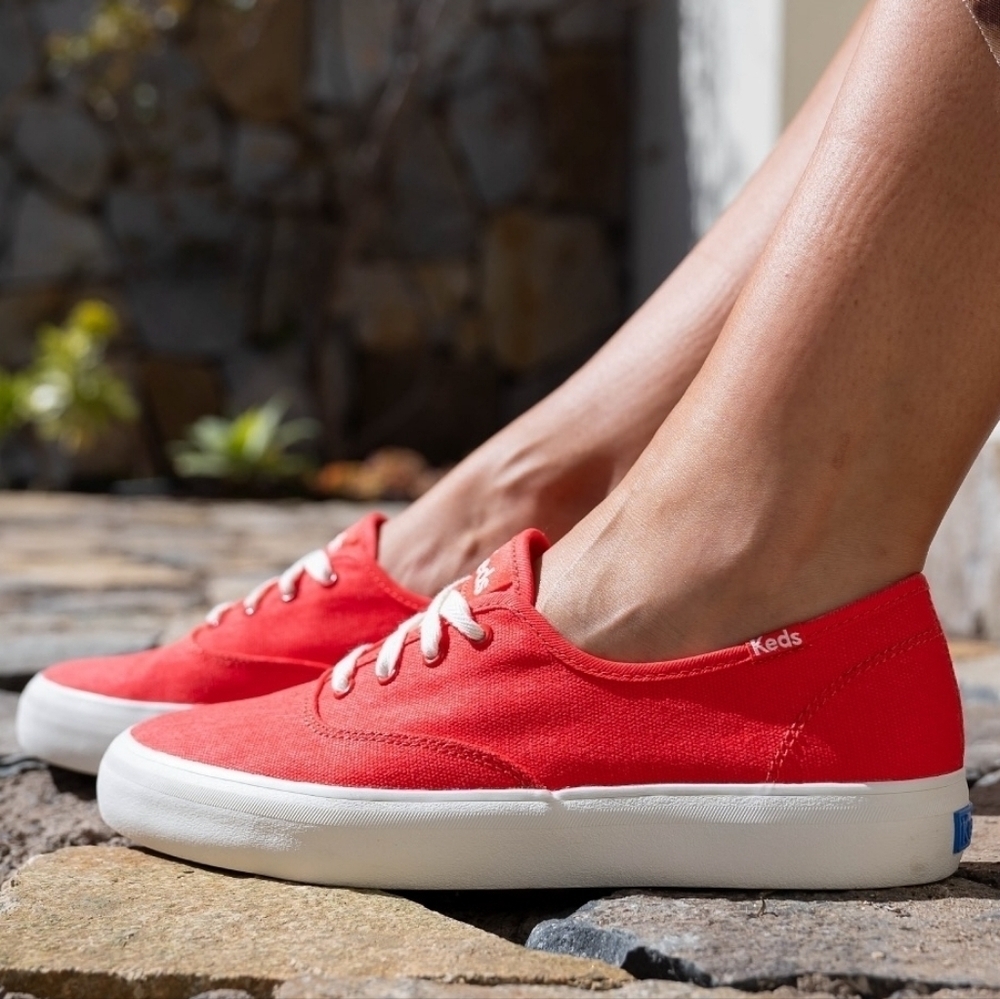 Keds Champion Oxford Canvas Gn Casual Sneakers Red Classic Sz 8.5 Men 10.5 Women - Picture 10 of 11